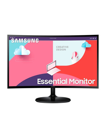 Монитор Samsung 24C364 24" Curved, LED IPS, 75Hz, 4ms, 250cd/m2, D-Sub, HDMI, Black - LS24C364EAUXEN