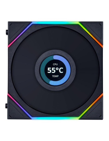 Вентилатор Lian Li UNI FAN TL Reverse LCD 120mm, черен - G99.12RTLLCD1B.00