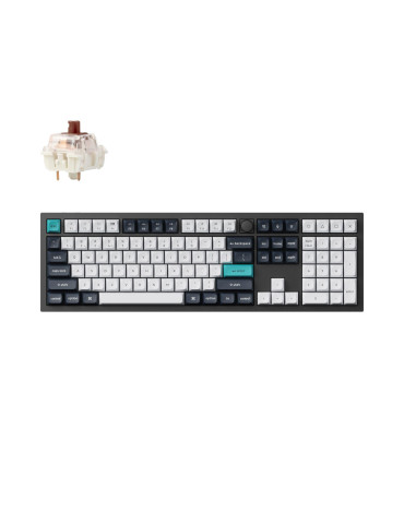 Безжична геймърска механичка клавиатура Keychron Q6 MAX Gateron Jupiter Brown Switch, Carbon Black - Q6M-M3