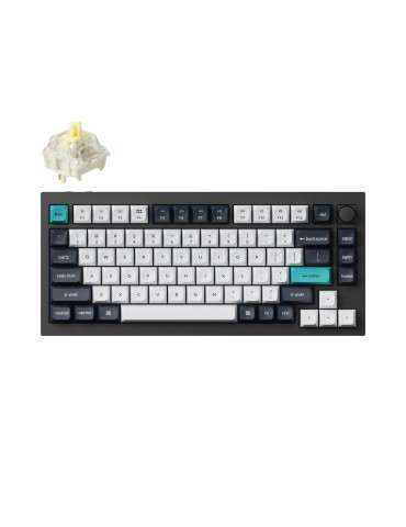 Безжична геймърска механичка клавиатура Keychron Q1 MAX Gateron Jupiter Banana Switch, Carbon Black - Q1M-M4