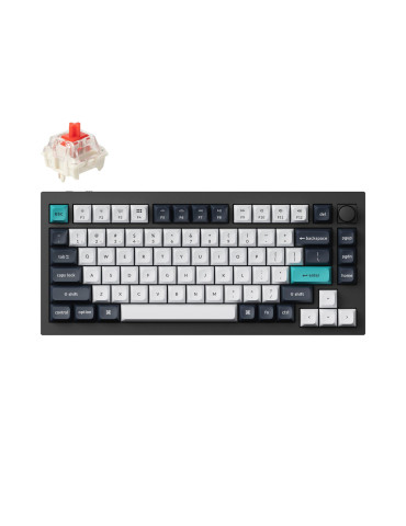 Безжична геймърска механичка клавиатура Keychron Q1 MAX Gateron Jupiter Red Switch, Carbon Black - Q1M-M1