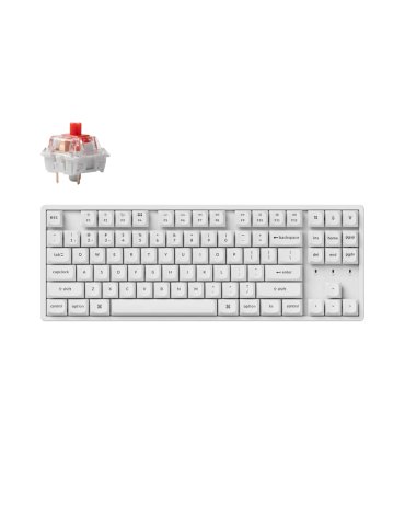 Геймърска механична клавиатура Keychron K8 Pro White QMK/VIA TKL K Pro(Hot Swappable) Red Switch RGB Backlight Alluminium Frame - K8P-Q1