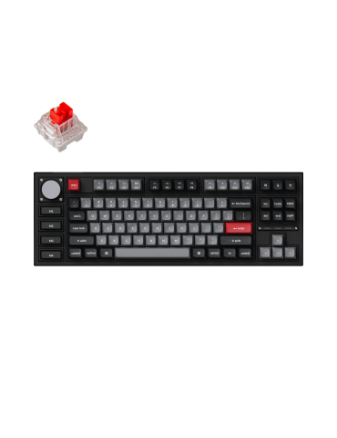 Геймърска механична клавиатура Keychron Q3 Pro Carbon Black TKL K Pro Red Switch RGB LED PBT - Q3P-M1