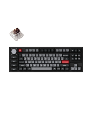 Геймърска механична клавиатура Keychron Q3 Pro Carbon Black TKL K Pro Brown Switch RGB LED PBT - Q3P-M3