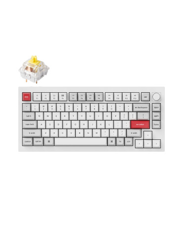 Геймърска механична клавиатура Keychron Q1 Pro White-Grey QMK TKL K Pro Banana Switch RGB LED PBT - Q1P-P4