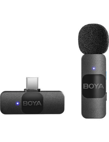 Безжична микрофонна система с ревер BOYA BY-V10, USB-C