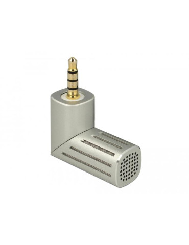 Микрофон DeLock 65893, За смартфон/таблет, 3.5 mm 4 Pin Stereo Jack 90, Сребрист - 65893