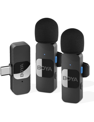 Безжична микрофонна система с ревер BOYA BY-V20, USB-C