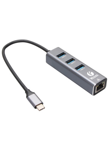 Докинг станция VCom USB Type-C to USB3.0 x 3   LAN - DH311B