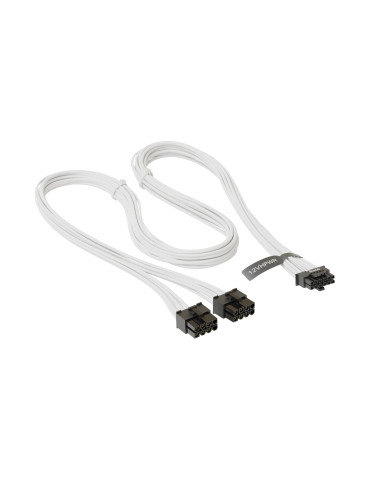 Mодулен кабел Seasonic Modding Cable 600W White - PCIe 5.0 12VHPWR - SS-2X8P-12VHPWR-600