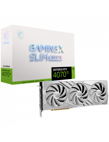 Видео карта MSI Nvidia GeForce RTX 4070 Ti GAMING SLIM WHITE 12G, 12GB GDDR6X, 192-bit