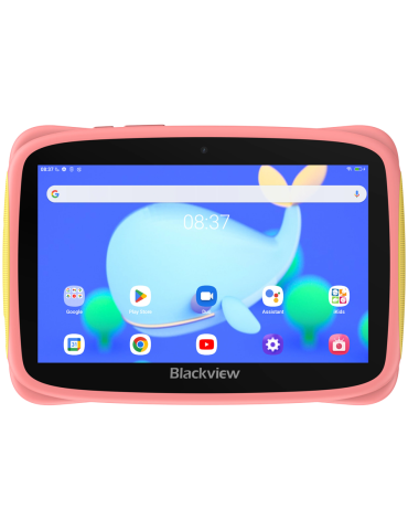 Таблет Blackview Tab 3 Kids, Pink, 7" HD 1024*600, 7731E Quad-core 1.3GHz, Front 0.3MP; Rear 2MP Camera, 2GB/32GB, 3280mAh battery, Doke 3.0 Go (Android 13), WiFi version, 802.11 b/g/n(2.4GHz), Bluetooth - BVTAV3_KIDS-P