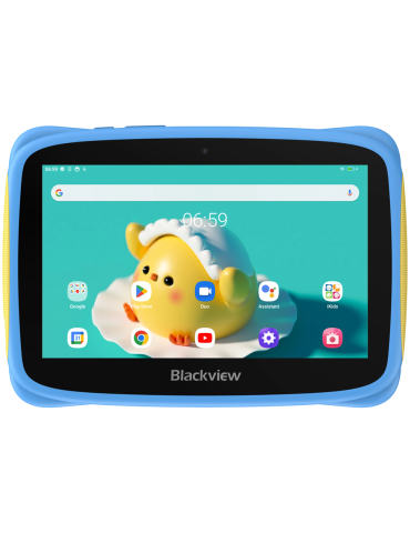 Таблет Blackview Tab 3 Kids, Blue, 7" HD 1024*600, 7731E Quad-core 1.3GHz, Front 0.3MP; Rear 2MP Camera, 2GB/32GB, 3280mAh battery, Doke 3.0 Go (Android 13), WiFi version, 802.11 b/g/n(2.4GHz), Bluetooth - BVTAV3_KIDS-BL