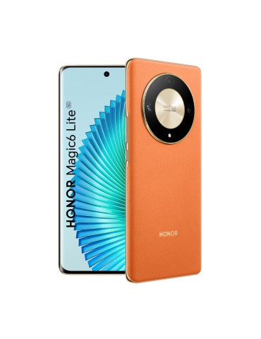 Смартфон Honor Magic6 Lite 5G  Sunrise Orange Ali-N21D, 6.78" 120Hz AMOLED, 2652x1200, Qualcomm Snapdragon SM6450 (4x2.2GHz  4x1.8GHz), 8GB, 256GB, 108 5 2MP/16MP, 5300mAh, FPT, BT 5.1, USB Type-C, Android 13, MagicOS 7.2 - 6936520832460