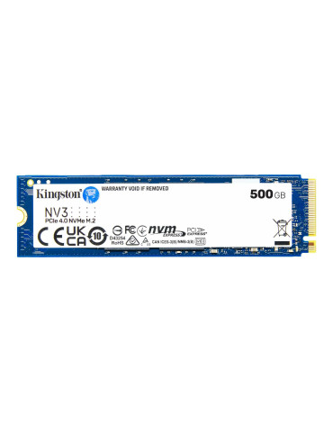 SSD диск Kingston 500GB NV3 M.2-2280 PCIe 4.0 NVMe, 5000 MB/s / 3000 MB/s - SNV3S/500G