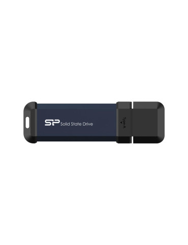 Външен SSD диск Silicon Power 250GB MS60 Blue, USB-A 3.2 Gen2 - SP250GBUF3S60VPB