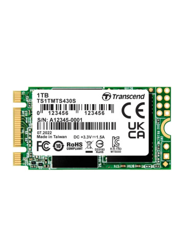 SSD диск Transcend 1TB, M.2 2242 SSD, SATA3 B M Key, TLC - TS1TMTS430S