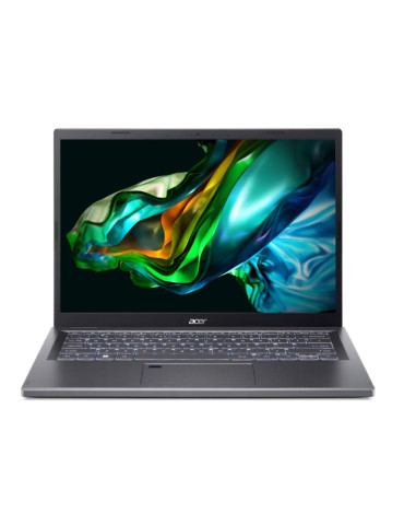 Лаптоп Acer Aspire 5, A514-56M-37LP, Intel i3-1315U, 14" WUXGA IPS, 16GB DDR5, 512GB SSD, FP, KB Backlit, No OS, Gray - NX.KH6EX.007