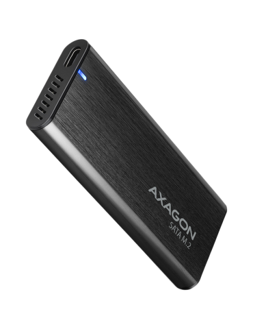 Кутия за диск Axagon EEM2-SBC, M.2 SATA screwless RAW box, black, SuperSpeed USB-C 10 Gbps - EEM2-SBC