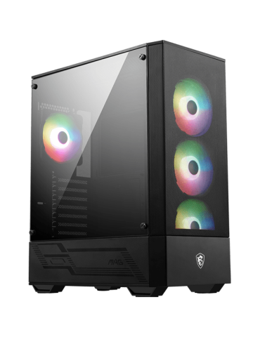 Кутия за компютър MSI MAG FORGE 112R, Mid-Tower, ATX/M-ATX/ITX, 2x USB 3.2 Gen 1 Type-A, ARGB Hub, 4x 120mm ARGB Fans, 4mm Tempered Glass