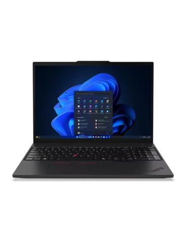 Лаптоп Lenovo ThinkPad T16 G3 Intel Core Ultra 5 125U, 16" WUXGA (1920x1200) IPS AG LP, 16GB DDR5, 512GB SSD, 5MP Cam, Backlit KB, Black, WLAN, BT, SCR, FPR, Win 11 Pro - 21MN004XBM