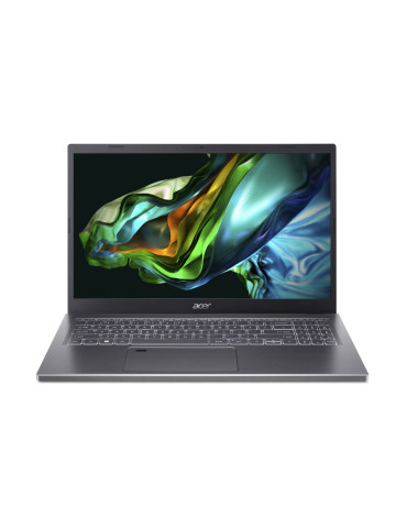 Лаптоп Acer Aspire 5, A515-58M-50SF, Intel Core i5-13420H, 15.6" FHD IPS, 16GB DDR5, 512GB SSD, Wifi 802.11AX, BT, FP, FHD Cam, KB Backlight, No OS, Gray - NX.KQ8EX.003