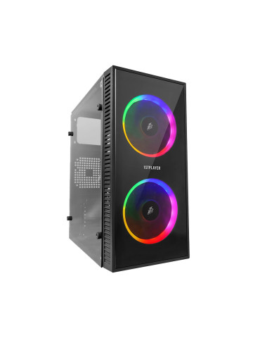 Кутия за компютър 1stPlayer Gaming X1 RGB, mATX,  3бр включени вентилатори - X1-3F1