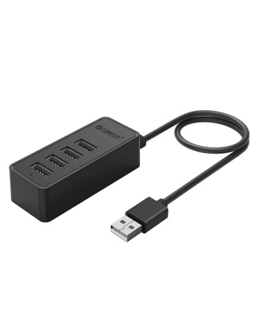 Хъб Orico USB2.0 HUB 4 port - USB/Micro USB input, Black - W5P-U2-030-BK-EP