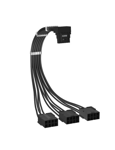 Удължителен кабел 1stPlayer Custom Sleeved Modding Cable Black - 3 x PCIe 8-pin to 12VHPWR - FM3-B-BK - FM3-B-BK