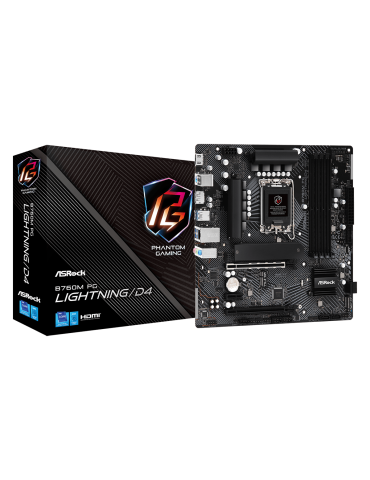 Дънна платка AsRock B760M Phantom Gaming LIGHTNING D4, LGA1700, DDR4, mATX