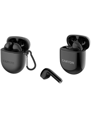 Bluetooth слушалки с микрофон Canyon TWS-6, BT V5.3 JL 6976D4, черен - CNS-TWS6B