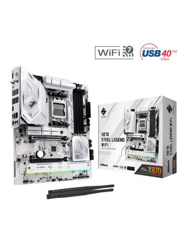 Дънна платка AsRock X870 STEEL LEGEND WiFi, AM5, 4x DDR5