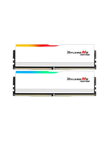 RAM памет G.SKILL 32GB(2x16GB) DDR5 6000MHz Ripjaws M5 Neo RGB White - F5-6000J3648D16GX2-RM5NRW