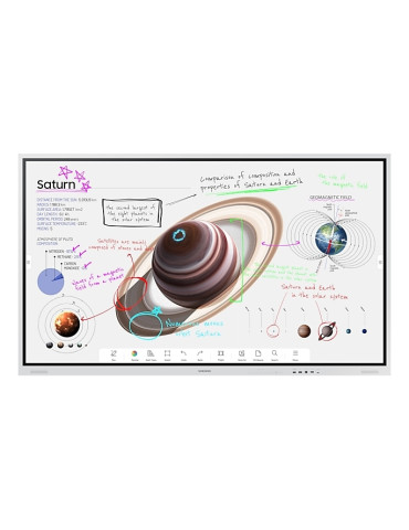 Интерактивни дисплеи Samsung Flip PRO WM75B 75" 3, 840 x 2, 160, VA, 4K Digital Flipchart TOUCH, Mirroring, Remote Management, Wi-Fi, Remote PC & Bluetooth, White - LH75WMBWLGCXEN