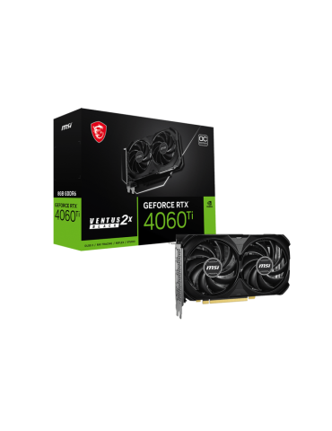 Видео карта MSI Nvidia GeForce RTX 4060 Ti VENTUS 2X BLACK 8G E1, 8GB GDDR6, 128bit - 912-V512-013