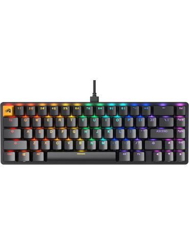 Геймърска механична клавиатура Glorious GMMK 2 Black Compact- Fox Switches US-Layout - GLO-GMMK2-65-FOX-B