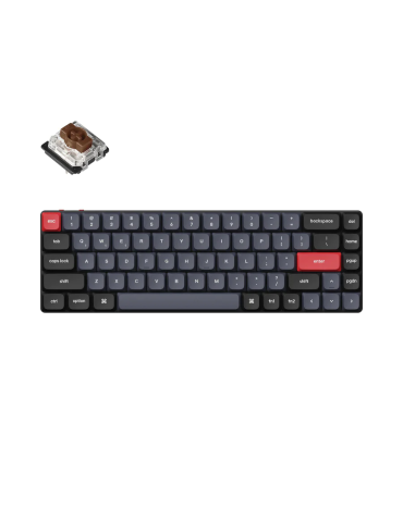 Геймърска Механична клавиатура Keychron K7 Pro QMK/VIA 65% Hot-Swappable Low Profile Gateron Brown Switch RGB Backlight - K7P-H3