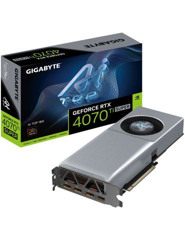 Видео карта Gigabyte Nvidia GeForce RTX 4070 TI SUPER AI TOP 16GB GDDR6X, 256bit - GV-N407TSAI TOP-16GD