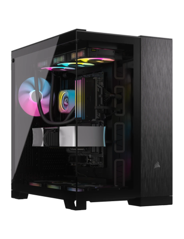 Кутия за компютър Corsair 6500X Tempered Glass Mid-Tower, Black/Obsidian Aluminum- CC-9011283-WW