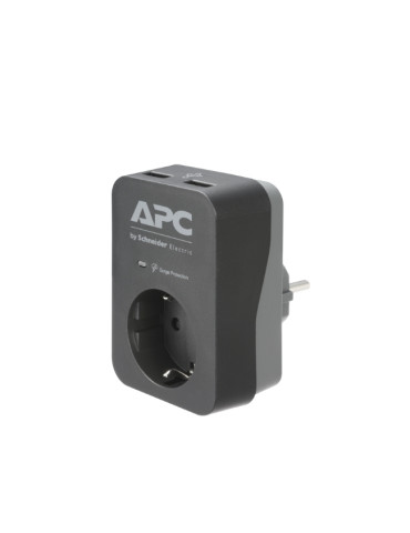 Електрически филтри APC Essential SurgeArrest 1 Outlet 2 USB Ports Black 230V Germany - PME1WU2B-GR