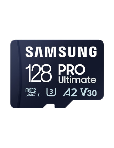 Карта памет Samsung 128GB micro SD Card PRO Ultimate with USB Reader, UHS-I, Read 200MB/s - Write 130MB/s, U3, V30, A2 - MB-MY128SB/WW