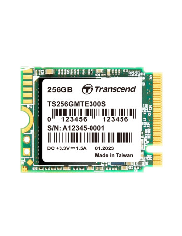 SSD диск Transcend 256GB, M.2 2230, PCIe Gen3x4, NVMe, 3D TLC, DRAM-less - TS256GMTE300S