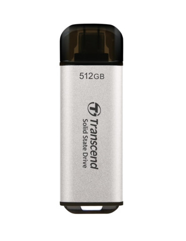 Външно SSD диск Transcend 512GB, ESD300S, USB 10Gbps, Type C, Silver - TS512GESD300S