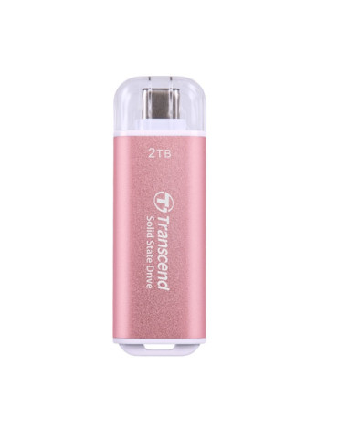 Външно SSD диск Transcend 2TB, ESD300P, USB 10Gbps, Type C, Pink - TS2TESD300P