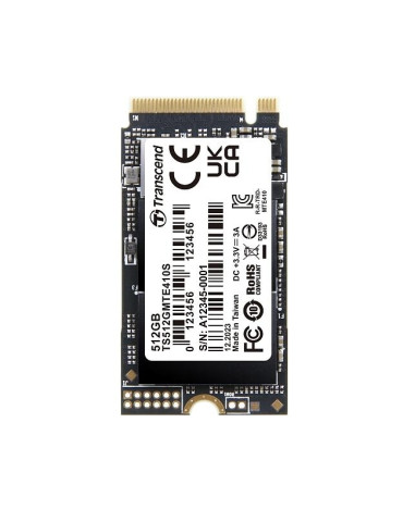 SSD диск Transcend 512GB, M.2 2242, PCIe Gen4x4, NVMe, 3D TLC, DRAM-less - TS512GMTE410S