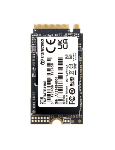 SSD диск Transcend 2TB, M.2 2242, PCIe Gen4x4, NVMe, 3D TLC, DRAM-less - TS2TMTE410S