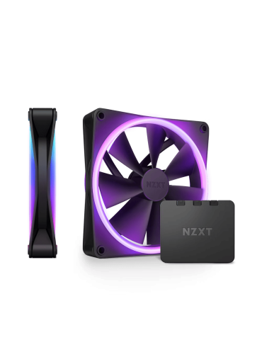 Комплект вентилатори NZXT F140 RGB Duo Black 2 бр, RGB Контролер - RF-D14DF-B1