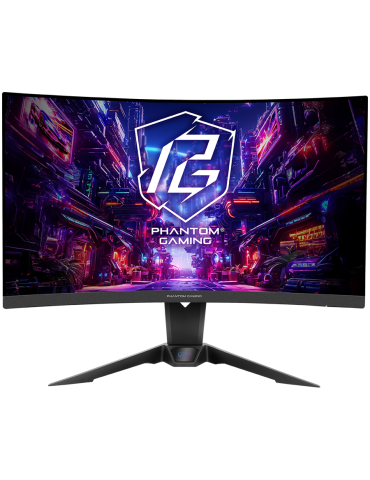 Монитор AsRock PG27QRT2A Curved, 27" QHD(2560x1440) VA, Anti-Glare, 180 Hz, 132% sRGB, 5000:1, 1ms (MPRT), FreeSync, Flicker-free, VESA, 2x 2W Speaker, HDMI, DP, Audio, Wi-Fi