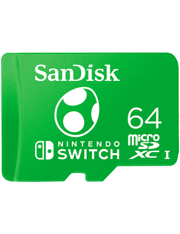 SD карта Sandisk Nintendo MicroSDXC UHS-I card for Nintendo Switch, Yoshi Edition- 64GB, Up to 100MB/s read; up to 90MB/s write - SDSQXAO-064G-GN6ZN