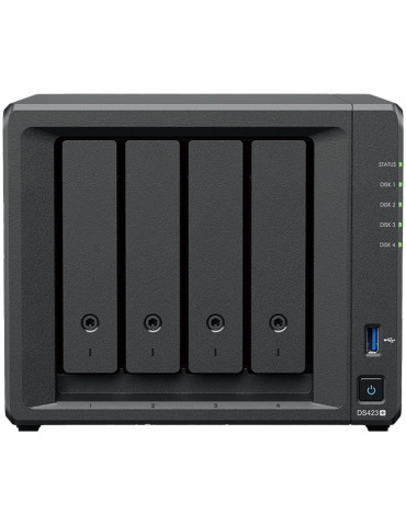 Мрежови диск NAS Synology DS423 , Tower, 4-Bays 3.5" SATA HDD/SSD, 2 x M.2 2280 NVMe SSD